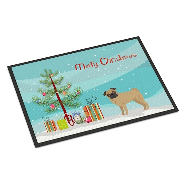Carolines Treasures 18 x 27 in. Pug Christmas Tree Indoor or Outdoor Mat CK3481MAT - main